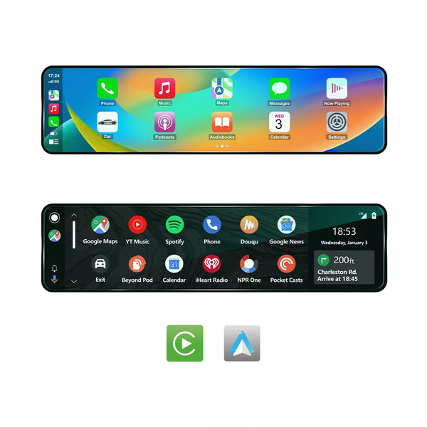 Caméra de tableau de bord P112 4K/2K enregistreur GPS 3 canaux portable CarPlay/AA stéréo