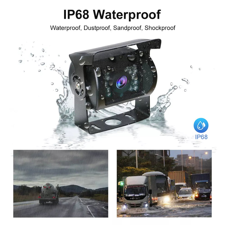 aoocci d1036 wireless carplay truck dvr with 4 channels camera ip68 waterproof