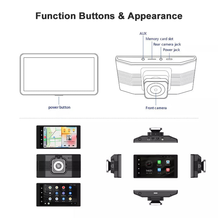 aoocci d501 wireless carplay android auto buttons function