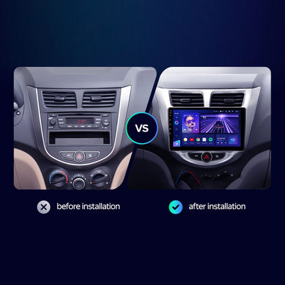 Radio integrata con video di navigazione da 9'' Android 12.0 per Hyundai Accent Verna 2010-2017