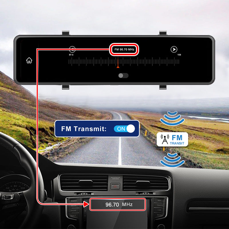 Mirror Dash Cam Wireless CarPlay & Wireless Android Auto, Dash Cam Fro –  OttoNavi
