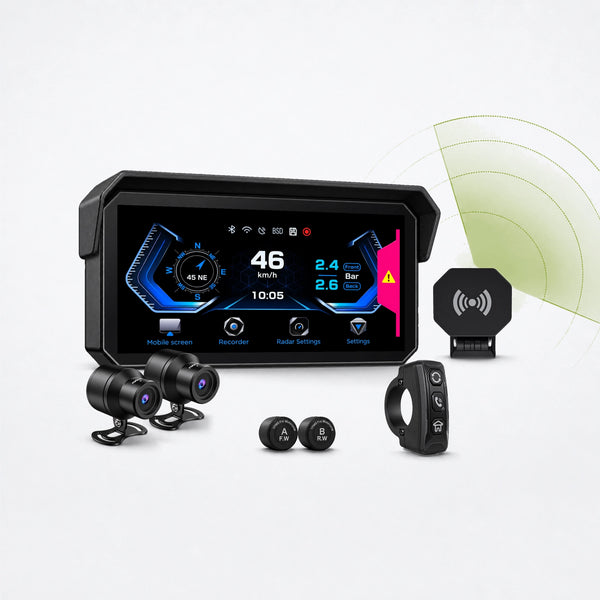 BX Motorcycle CarPlay with Dashcam & Smart BSD