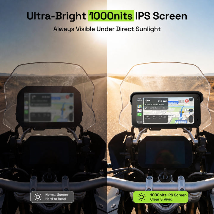 C6 Pro Motorcycle Dash Cam – Wireless CarPlay & TPMS | Aoocci