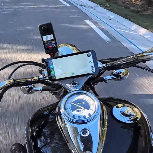 Cámara Delantera y Trasera para Motocicleta C9 Pro Max con CarPlay Inalámbrico