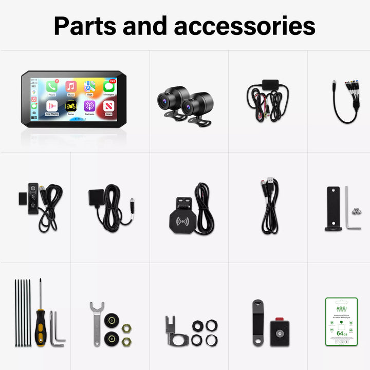 BX Motorcycle CarPlay with Dashcam Smart BSD Real-Time Blind