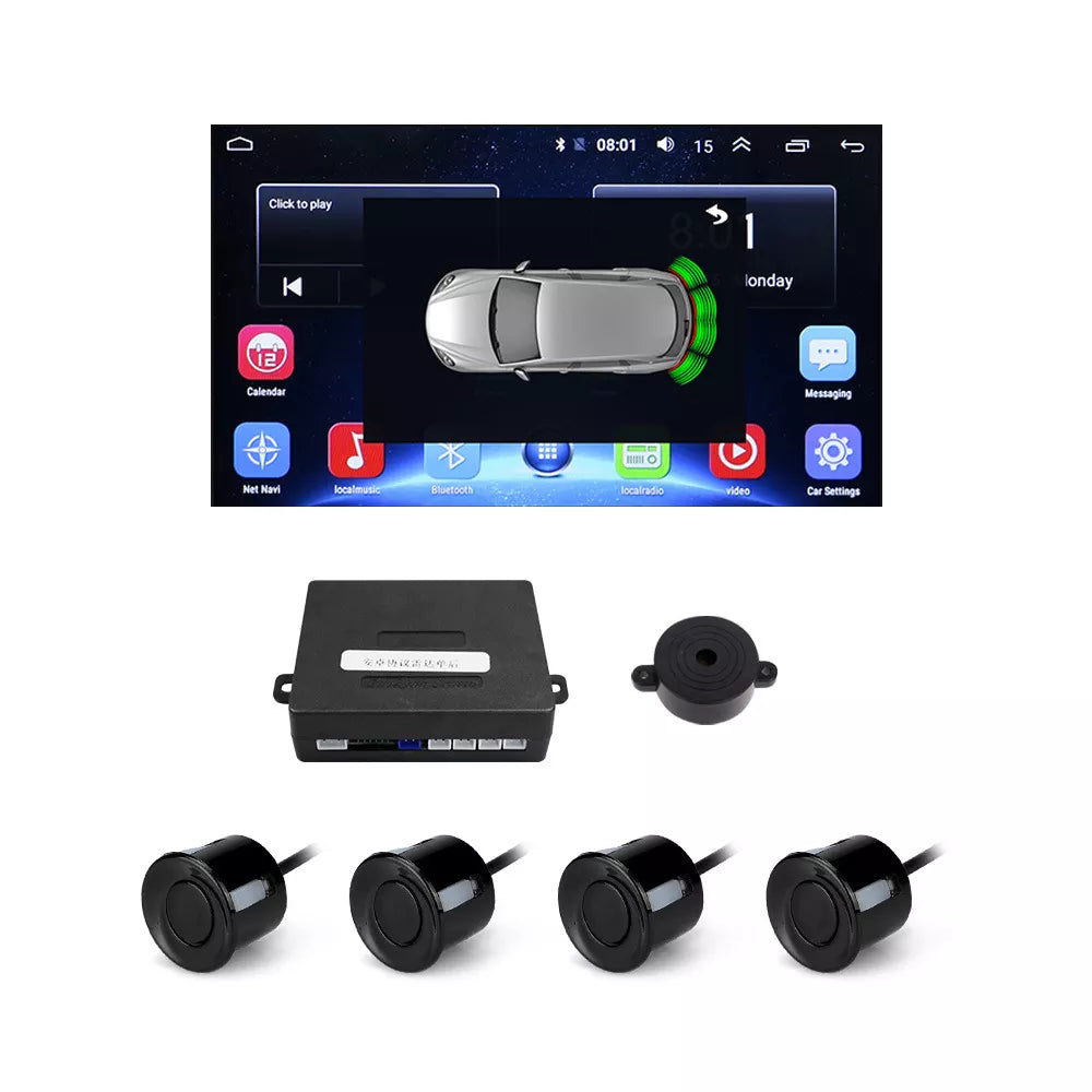 R401 Android Reversing Radar with 4 Backup Sensors – Aoocci