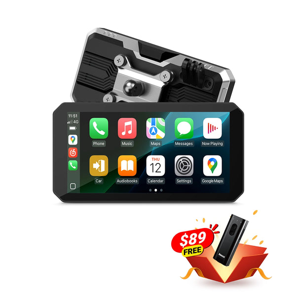 Cámara Delantera y Trasera para Motocicleta C9 Pro Max con CarPlay Inalámbrico