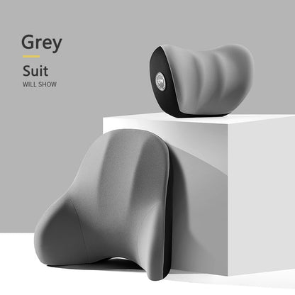 Car Seat Headrest And Lumbar Support - Suit / Grey - CarPlay Smart Box Store